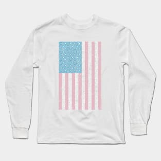 Transgender American Distressed Circle Design Flag Long Sleeve T-Shirt